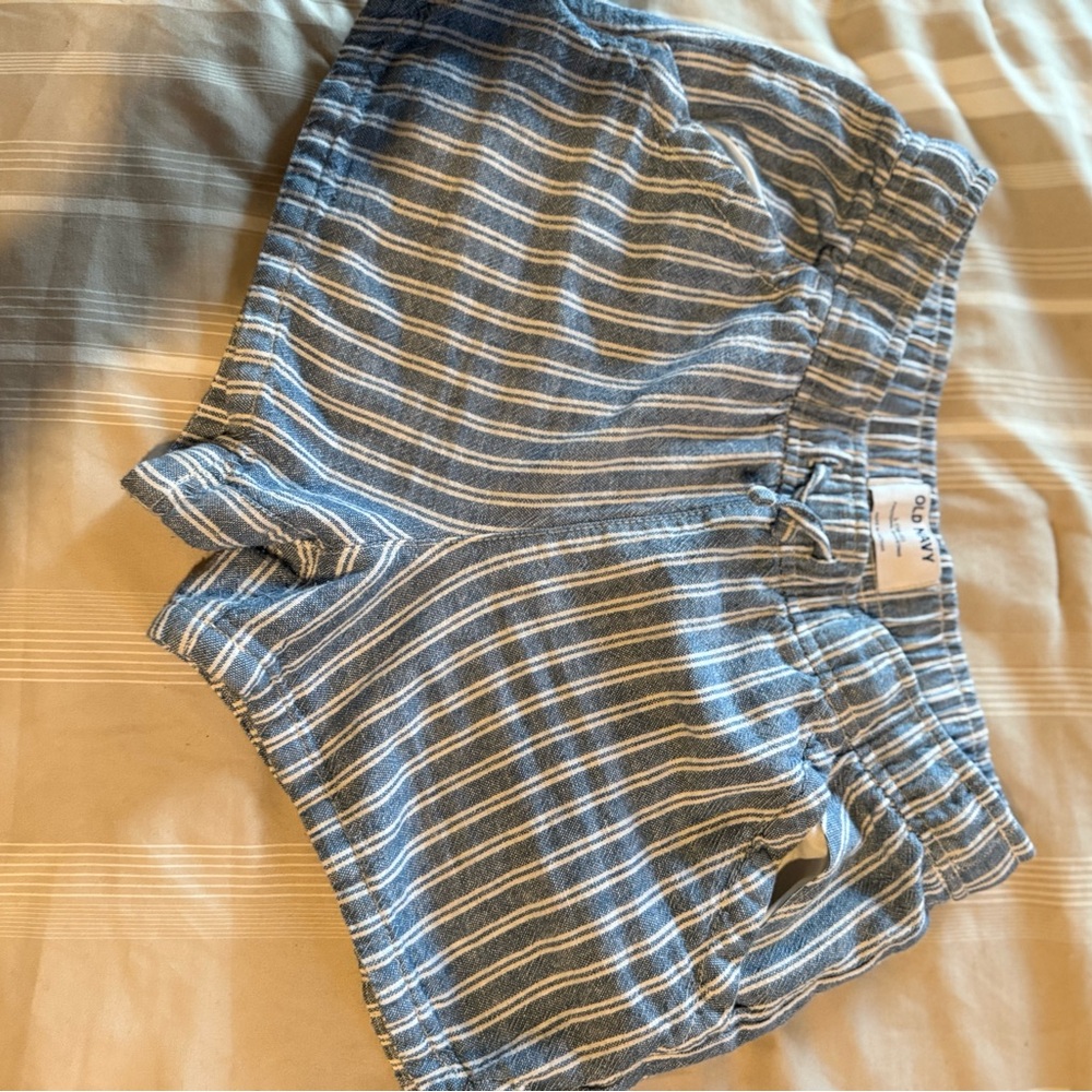 Old Navy Blue and White Striped Casual Shorts